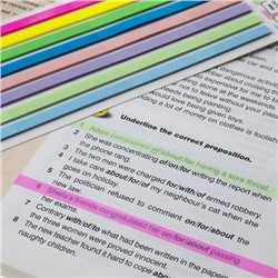 Закладки-текстовыделители с клеевым краем 135х5мм 8цв.х20шт "NEON.MIX" пластик,европодв. 090308 Хатбер