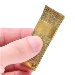 Щётка для чистки фрез, медная, 6 × 2 см, цвет золотистый
