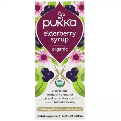 Pukka Herbs, Organic Elderberry Syrup, 3.4 fl oz (100 ml)