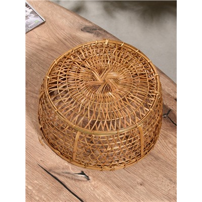 Корзина плетёная «Клоус», 32×32×13 см, бамбук, светлая