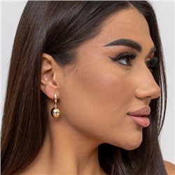 Серьги висячие с шариком, цвет золотистый, 05025, арт.001.503