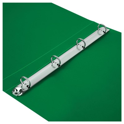 Папка пластиковая 4 кольца 25мм ММ-32182 зеленая 500мкм Стамм