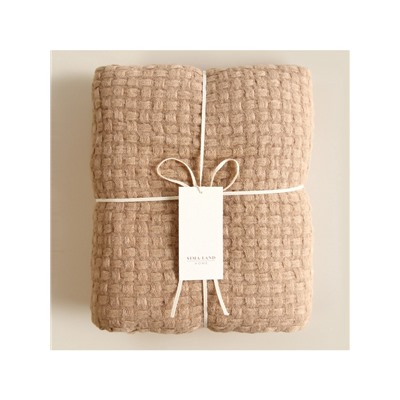 Плед с бахромой SL Home Relief, 130×170 см, бежевый, акрил 100%