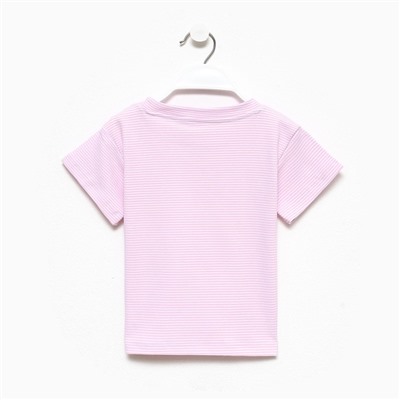 Футболка для девочки в полоску KAFTAN: Basic line, размер 30, (98-104 см), розовая
