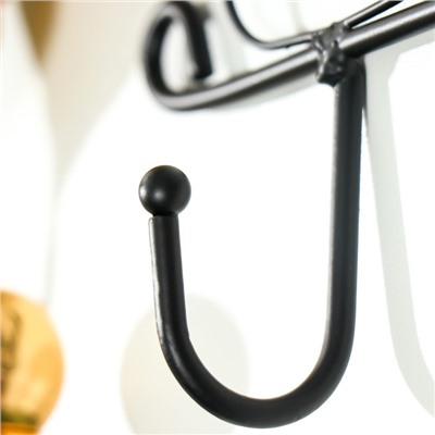 Крючки настенные «Чаепитие», декоративные металл, чёрный, 18.5×4×28.5 см