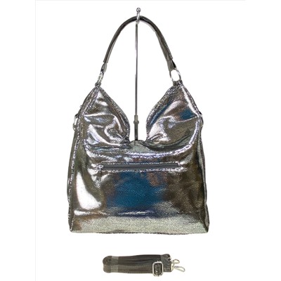 Женская сумка из искусственной кожи, цвет серебро