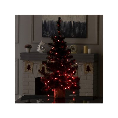 Умная гирлянда «Нить» 10 м роса, IP20, серебристая нить, 100 LED, управление с приложения, свечение RGB, USB