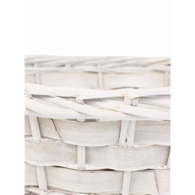 Корзина плетёная для хранения Alba, с ручкой, белая, набор 2 шт.