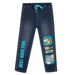 Брюки текстильные джинсовые утепленные флисом для мальчиков