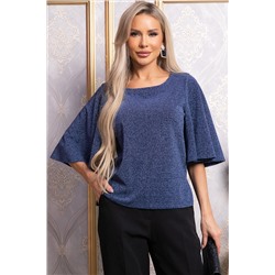 Блуза праздничная Ты ослепляешь! (темно-синяя) Б14844-8М