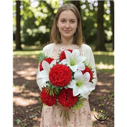 Искусственные цветы, букет 9 голов, высотой ~ 45-50см