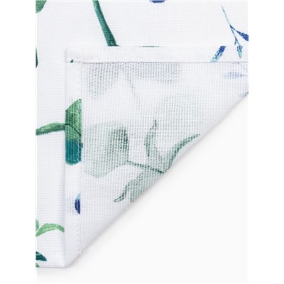 Шторы для кухни «Доляна» Eucalyptus, 150×180 см- 2 шт., подхваты - 2 шт., 164 г/м², 100% хлопок