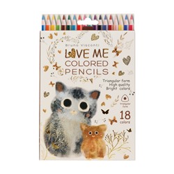 Карандаши 18цв "LOVE ME. КОТИКИ. СЧАСТЬЕ" 30-0155 Bruno Visconti