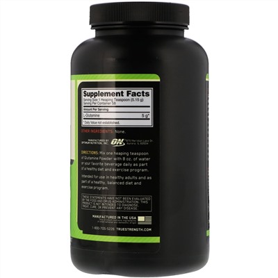 Optimum Nutrition, Глутамин в форме порошка, без ароматизаторов, 10,6 унц. (300 г)