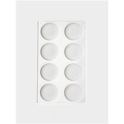 Форма для муссовых десертов и выпечки KONFINETTA «Пуэнти», силикон, 30×17.5×1.5 см, 8 ячеек (5.5×1.5 см), белая