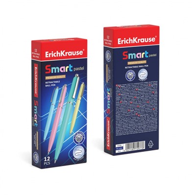 Ручка автоматическая шариковая 0.7мм "Smart® Пастель" 55389 синяя  технология суперскольжения ErichKrause