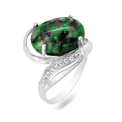 Кольцо из серебра цоизит, СПН4063