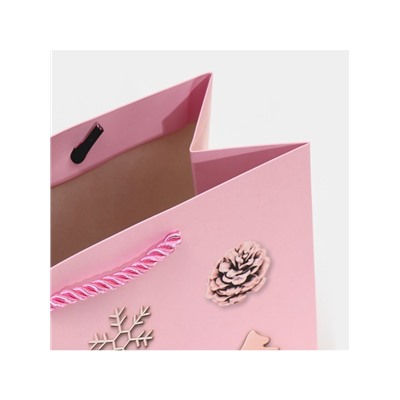 Пакет подарочный квадратный «С Новым годом!», 30×30×12 см