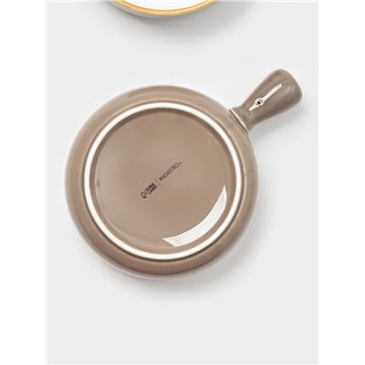 Кокотницы Magistro «Церера», набор 2 шт., 500 мл, d=15.2 см, фарфор, коричневые