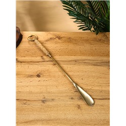 Ложка для обуви «Венок», 54 см, латунь, манговое дерево