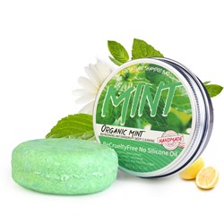 (ЗАМЯТА БАНОЧКА) Органический твердый шампунь с МЯТОЙ Fresh Plant Shampoo Bar, 60 гр.