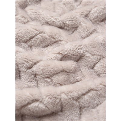 Плед «Этель» Zig-zag, 150×200 см, корал-флис, светло-серый