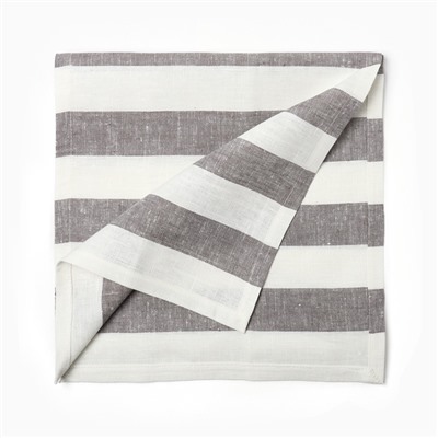 Дорожка на стол Этель Graphite 40×146 см, лен 100%, 260 г/м², белая/серая