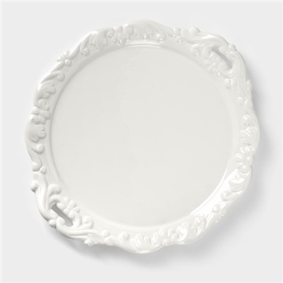 Блюдо керамическое с крышкой «Винтаж», 24.5×22×13 см, белое