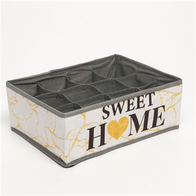 Органайзер для хранения белья, кофр 12 ячеек Sweet home, 27×20×10 см
