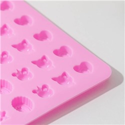 Форма для мармелада «Домик в лесу», силикон, 21×13.7×1 см, 60 ячеек, цвет МИКС