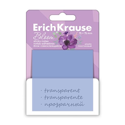 Блок с липким краем пластиковый 75X75 мм, ErichKrause "Pastel Bloom", 50 листов, микс