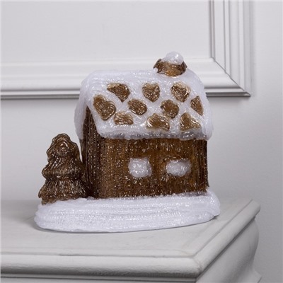 Светодиодная фигура «Зимний домик» 22×21×17 см, акрил, 30 LED, 220 В, свечение тёплое белое