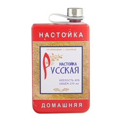 Фляжка «Русская настойка», нержавеющая сталь, 270 мл, 9 oz