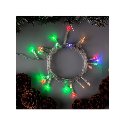 Гирлянда «Нить» 2.5 м, IP20, прозрачная нить, 25 LED, свечение RG/RB, мигание, 220 В