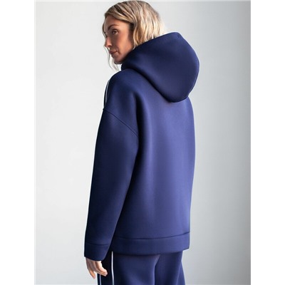 Худи среднего объема из эластичного футера трехнитики c начесом