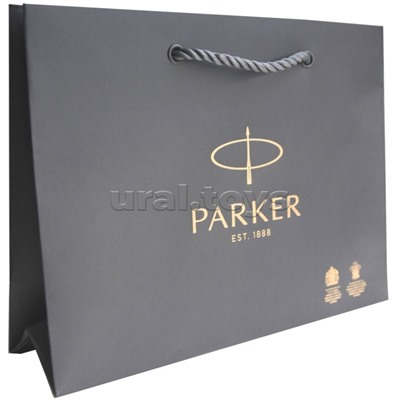 Фирменный бумажный пакет Parker размер 25x19x8