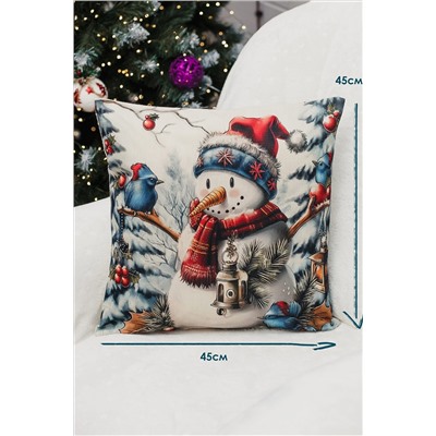 Наволочка декоративная новогодняя 2 шт рогожка НАТАЛИ, 1221267