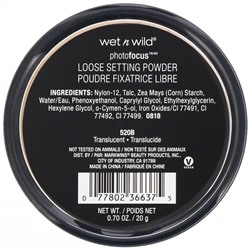 Wet n Wild, PhotoFocus, рассыпчатая пудра, «Прозрачная», 20 г