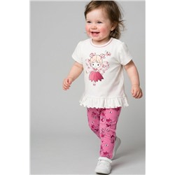 Комплект детский трикотажный для девочек: джемпер (футболка), брюки PLAYTODAY, 1240123