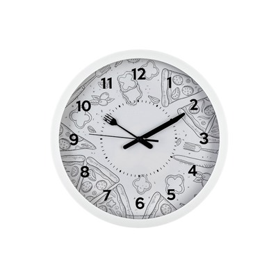 Часы настенные классические «Пицца», серия: Кухня, бесшумные, плавный ход, d=30.5 см, от батарейки 1×АА