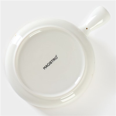 Кокотница Magistro «Церера», 500 мл, d=15 см, фарфор, белая