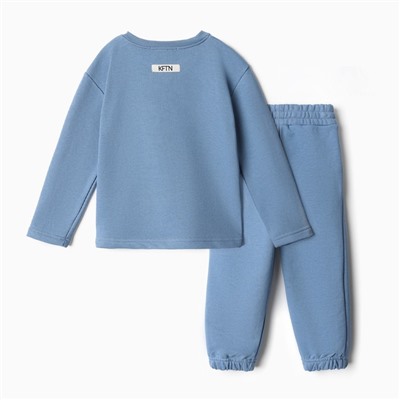 Костюм детский (лонгслив, брюки) KAFTAN Future, размер 36 (134-140 см), голубой