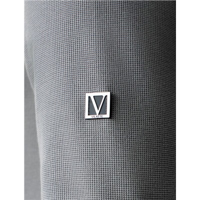 Лонгслив из фактурного трикотажа с плетеным воротником поло с застежкой на пуговицы