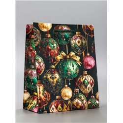 Пакет подарочный новогодний ламинированный, «Игрушки Новогодние», 18×10×22.3 см