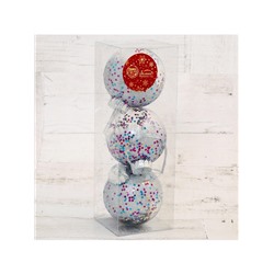 Ёлочные игрушки «Праздничное настроение», шары новогодние, набор 3 шт., d=8 см