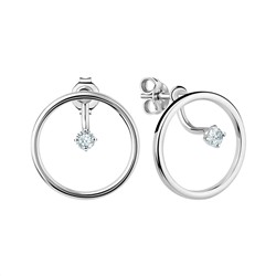 Серьги джекеты, куб.циркон., Л-12159
