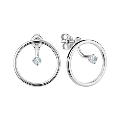 Серьги джекеты, куб.циркон., Л-12159