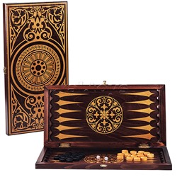 Нарды средние венге, рисунок золото "Круговой орнамент" (480*240*40)