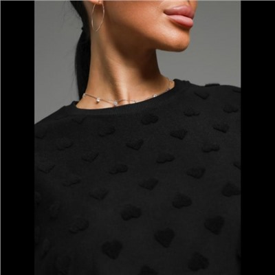 Футболка Ирбис (Махра черный сердечки)