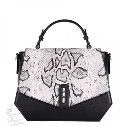 Сумка женская кожаная 56-96493G white-black Vitelli Grassi/30(дефект)